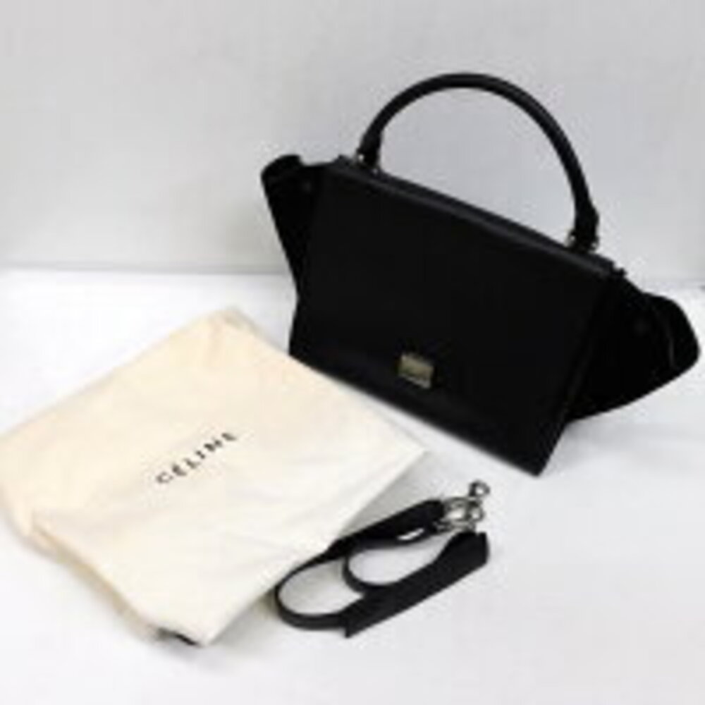 Celine Trapeze handbag black leather suede - Picture 9 of 9
